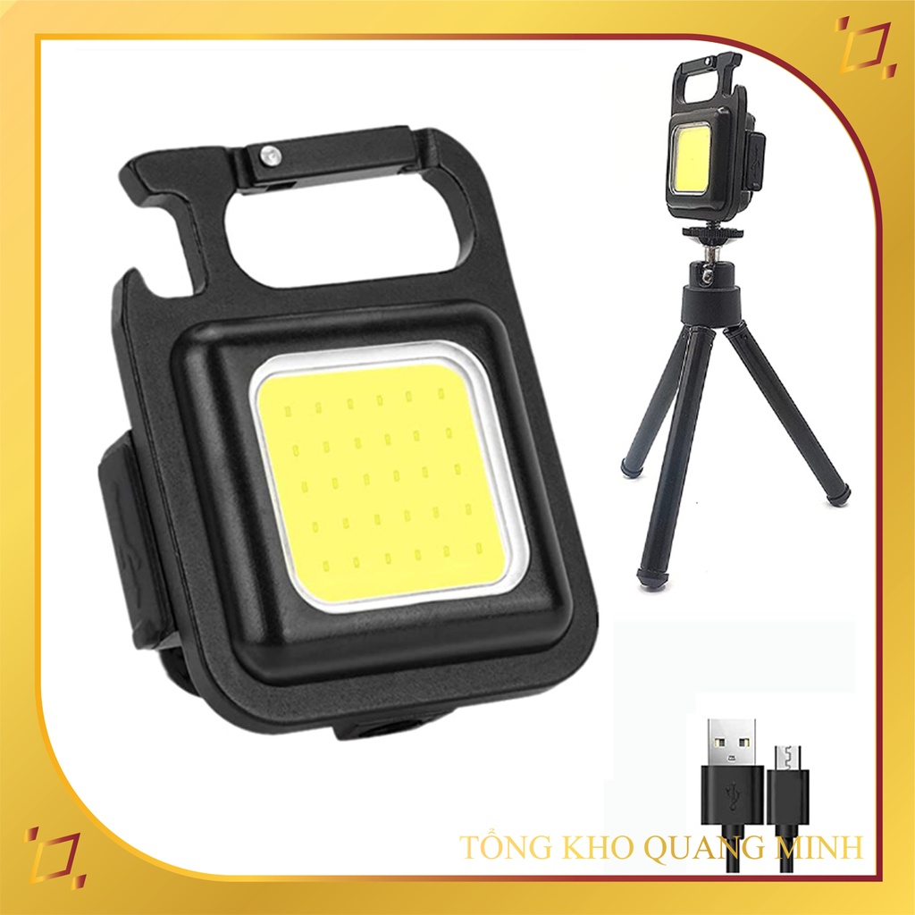 Đèn Pin mini, Đèn Led COB khẩn cấp đa năng 3 chế độ sáng có thể sạc lại kèm móc khóa nhỏ gọn tiện dụng - QM.DD070