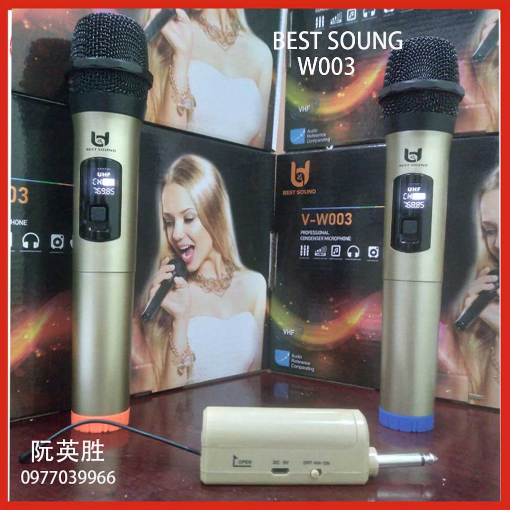 Micro Không dây karaoke cao cấp K8 micro w003 micro e6s chính hãng, chuyên dùng cho Amply, loa kéo - bảo hành 12 tháng