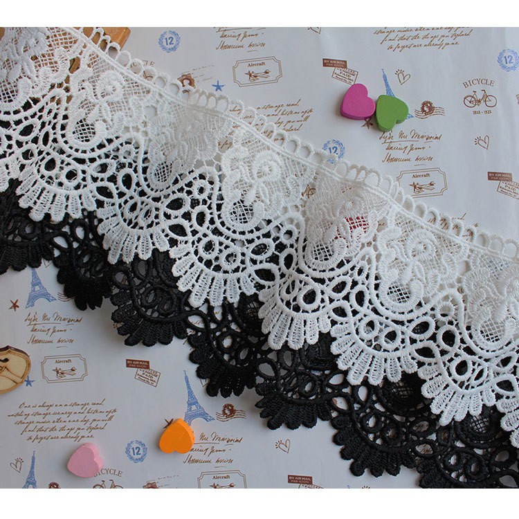 Dải ruy băng ren hoa dài 1 thước bằng polyester