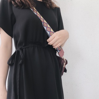 Layer Dress - Váy đen rút eo layer