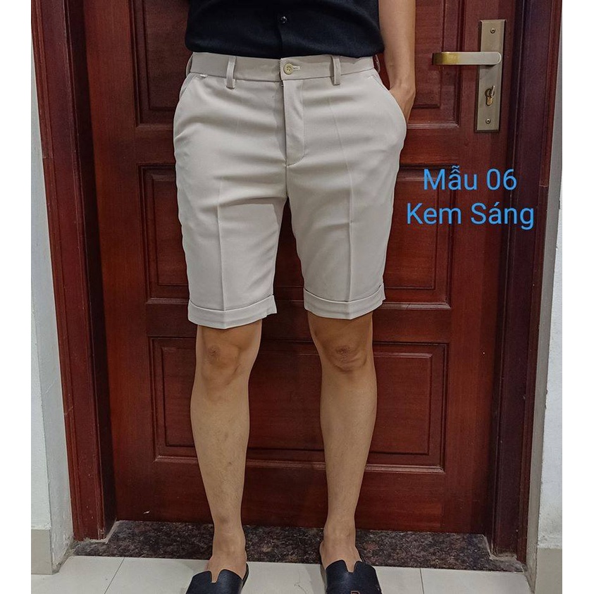 Quần Short âu HÀNG CAO CẤP quần short nam 5 màu thời trang cao cấp chất vải lụa co giãn