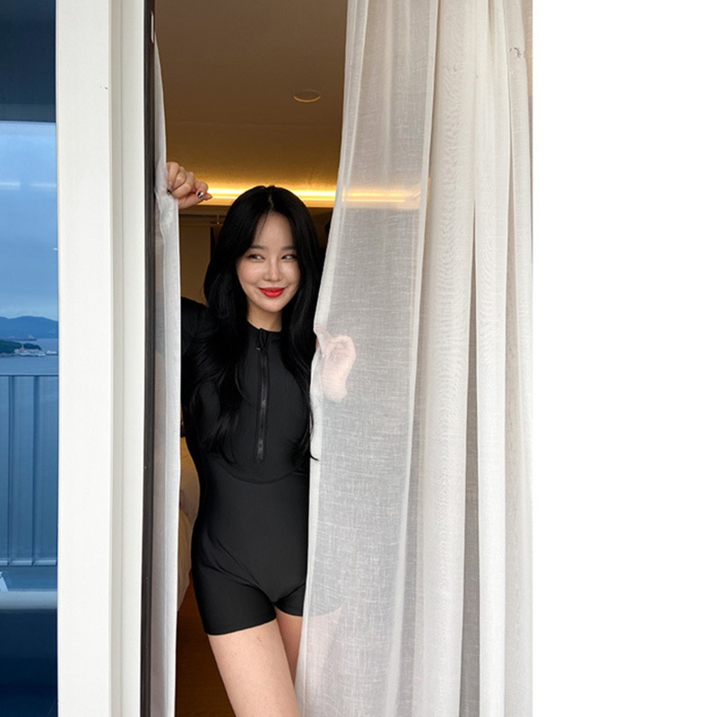 Đồ Bơi Một Mảnh Quần Đùi Lưng Cao Truyền Thống Cho Nữ