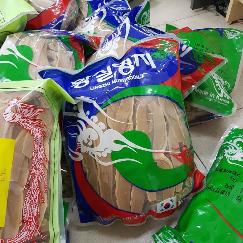 [Mã GROSALE2703 giảm 8% đơn 250K] [HÀNG MỚI] Nấm Linh Chi Thái Lát Hàn Quốc, Túi Xanh 1kg