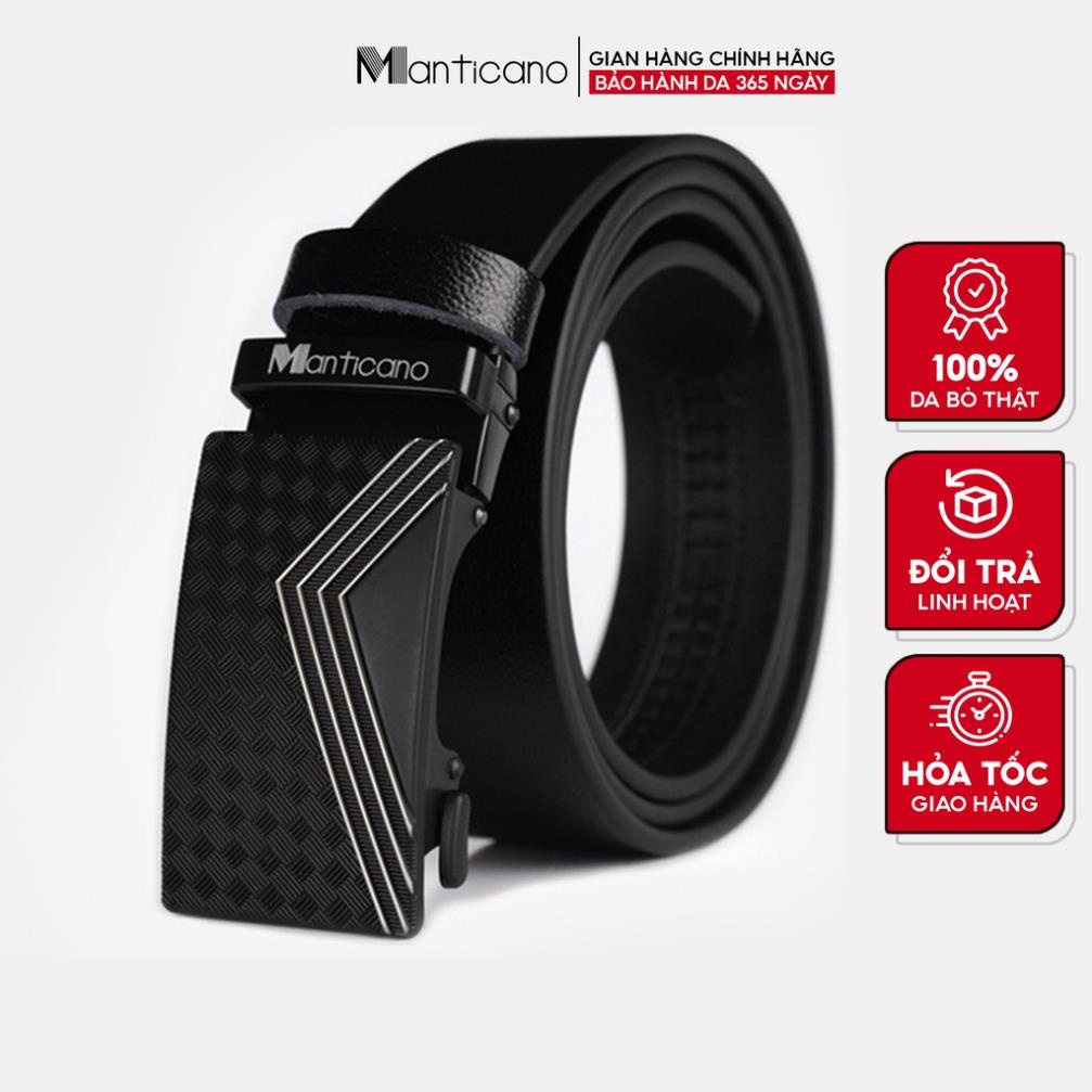 Dây lưng nam cao cấp Manticano da bò mẫu khóa tự động TL10 ®️