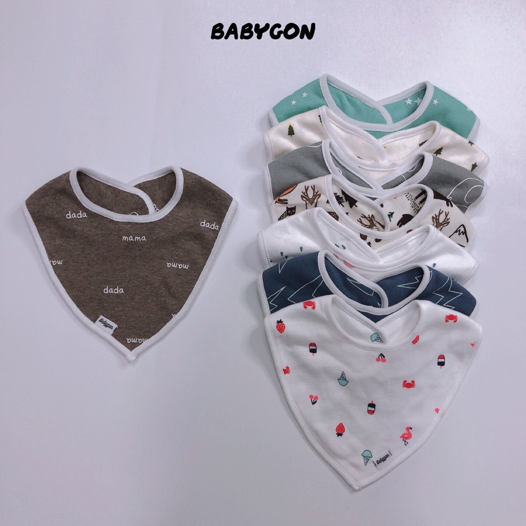 Yếm cho bé gái trai ăn dặm freesize 0-36 tháng Babygon (Nhọn) YCB002