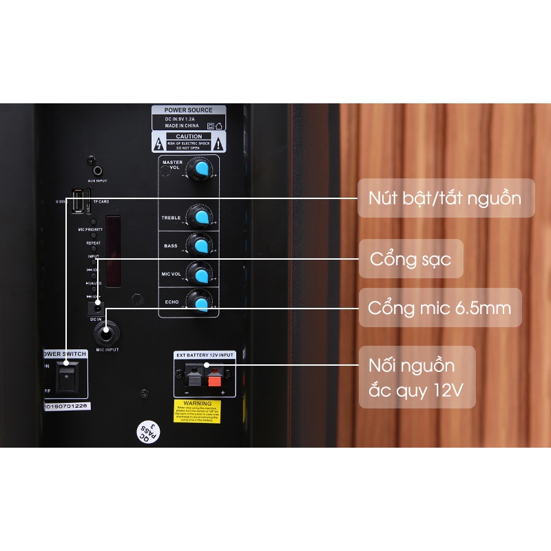 Loa bluetooth karaoke Enkor L1218K công suất lớn điều khiển từ xa hàng chính hãng