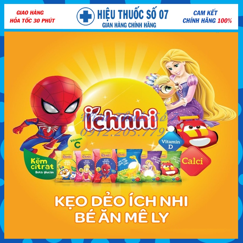 Kẹo dẻo Ích Nhi (Canxi - D/ Calci, Canci, tăng sức đề kháng) [Giao Mẫu Ngẫu Nhiên]