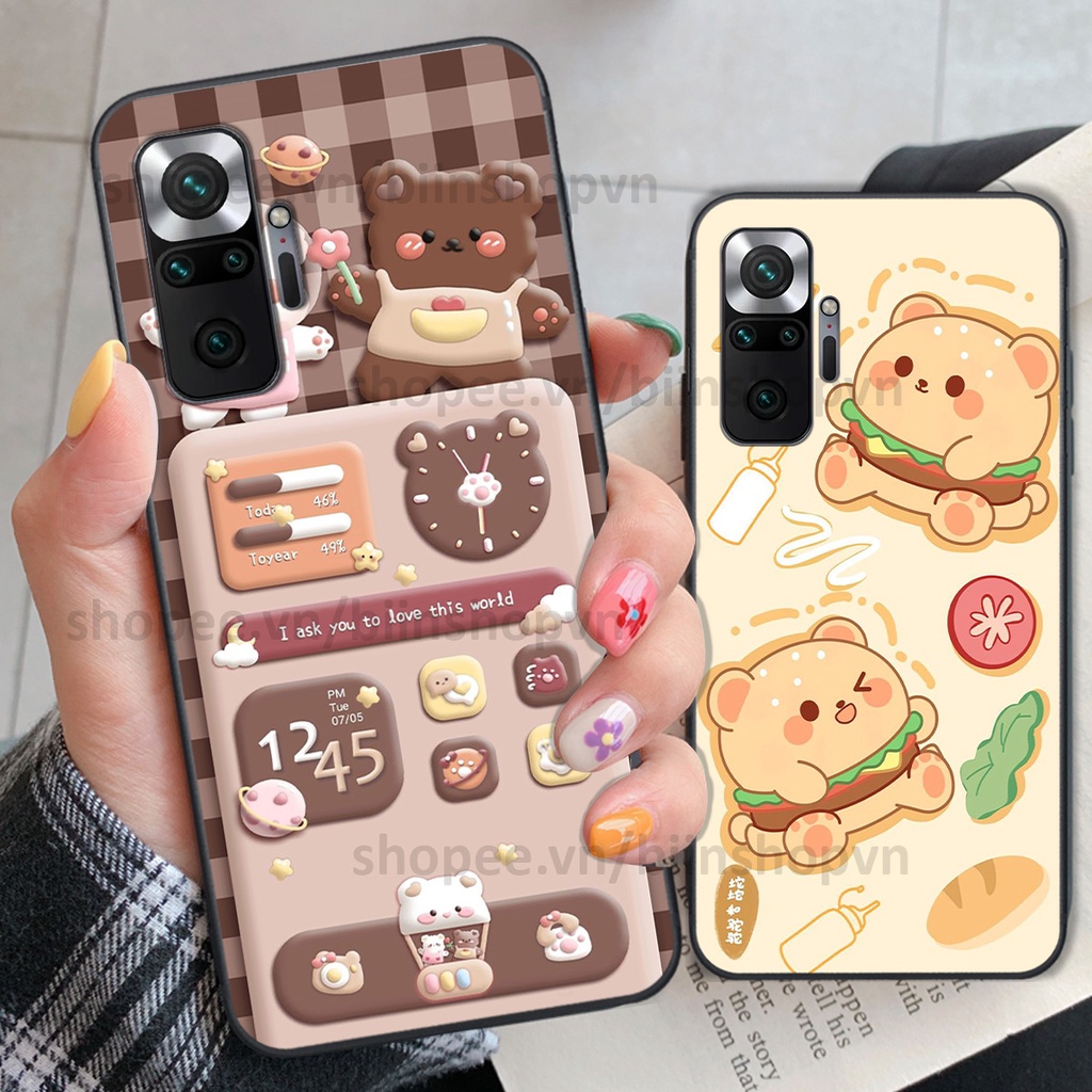 Ốp Xiaomi Redmi Note 10 / Note 10 Pro in hình gấu chocolate kẹo ngọt siêu đẹp siêu xinh