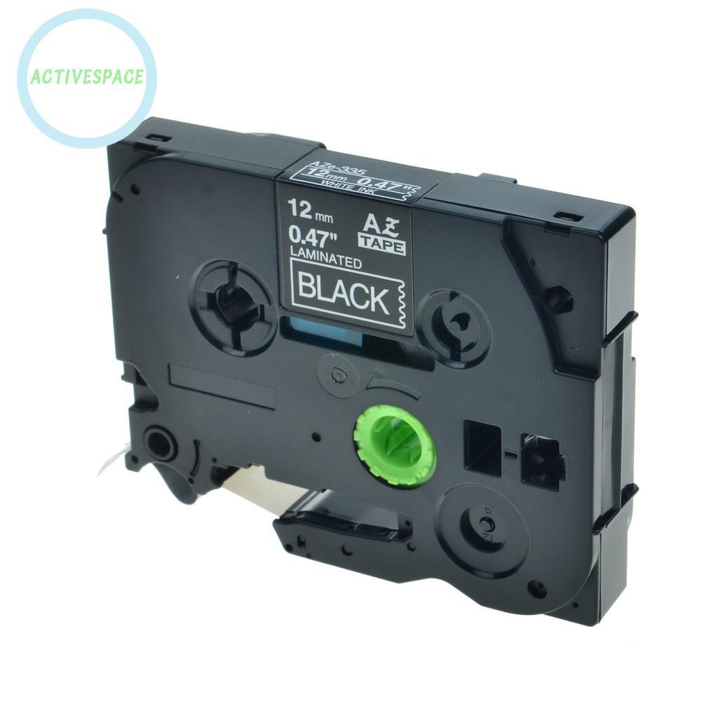 Cuộn băng keo trắng đen cho Brother TZ TZe-335 P-Touch PT-1830 PT-2730 12mm