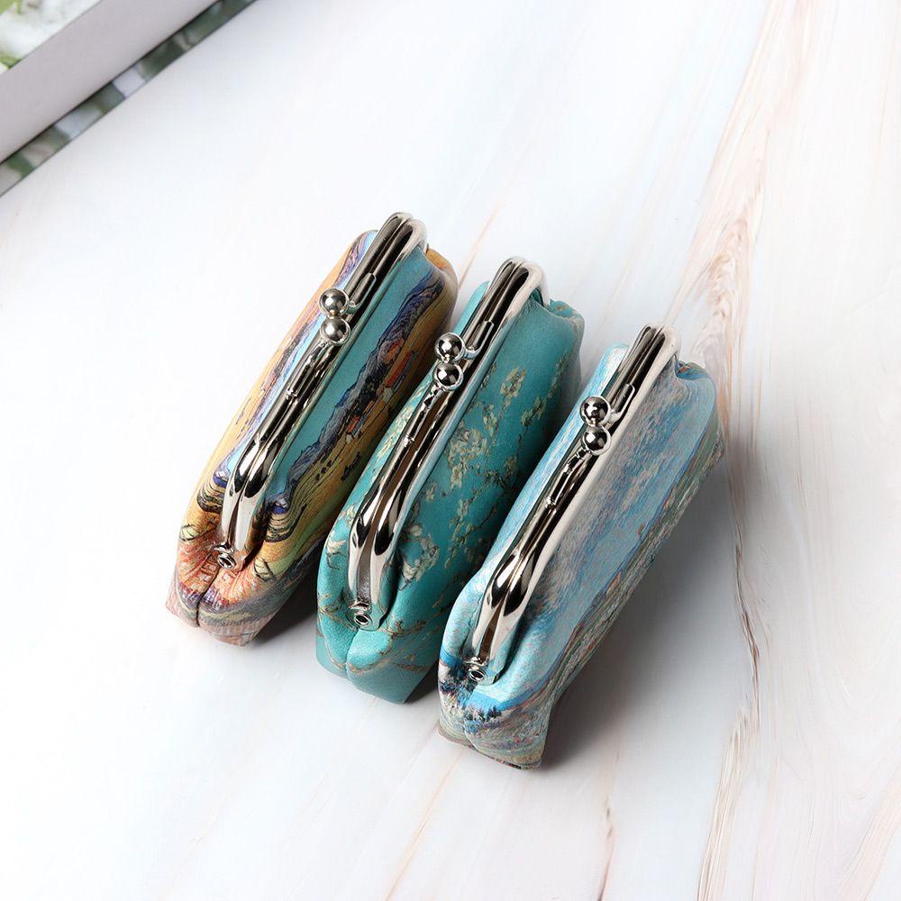Kent oil painting mini coin purse retro fashion style cute landscape pattern