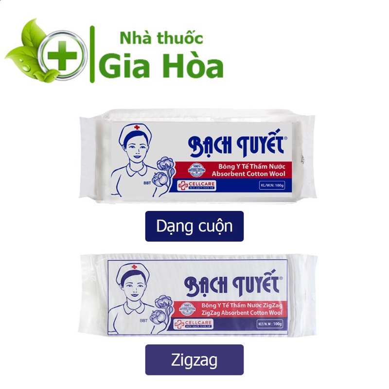 Bông gòn y tế thấm nước Bạch Tuyết (Gói 100g)