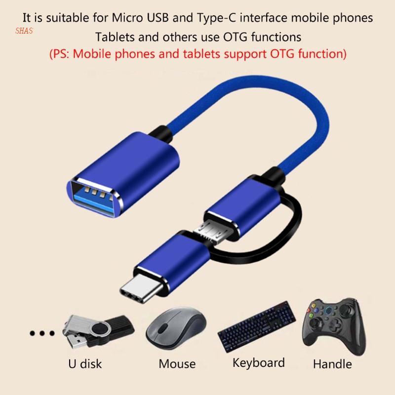Đầu Chuyển Đổi Cổng Sạc Type-C Micro USB Đực Sang USB Cái Cho Máy Tính Bảng