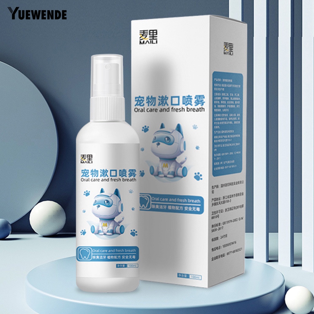 Yue.z Bình Xịt Vệ Sinh Răng Miệng Cho Cún Cưng Dung Tích 100ml Không Gây Kích Ứng