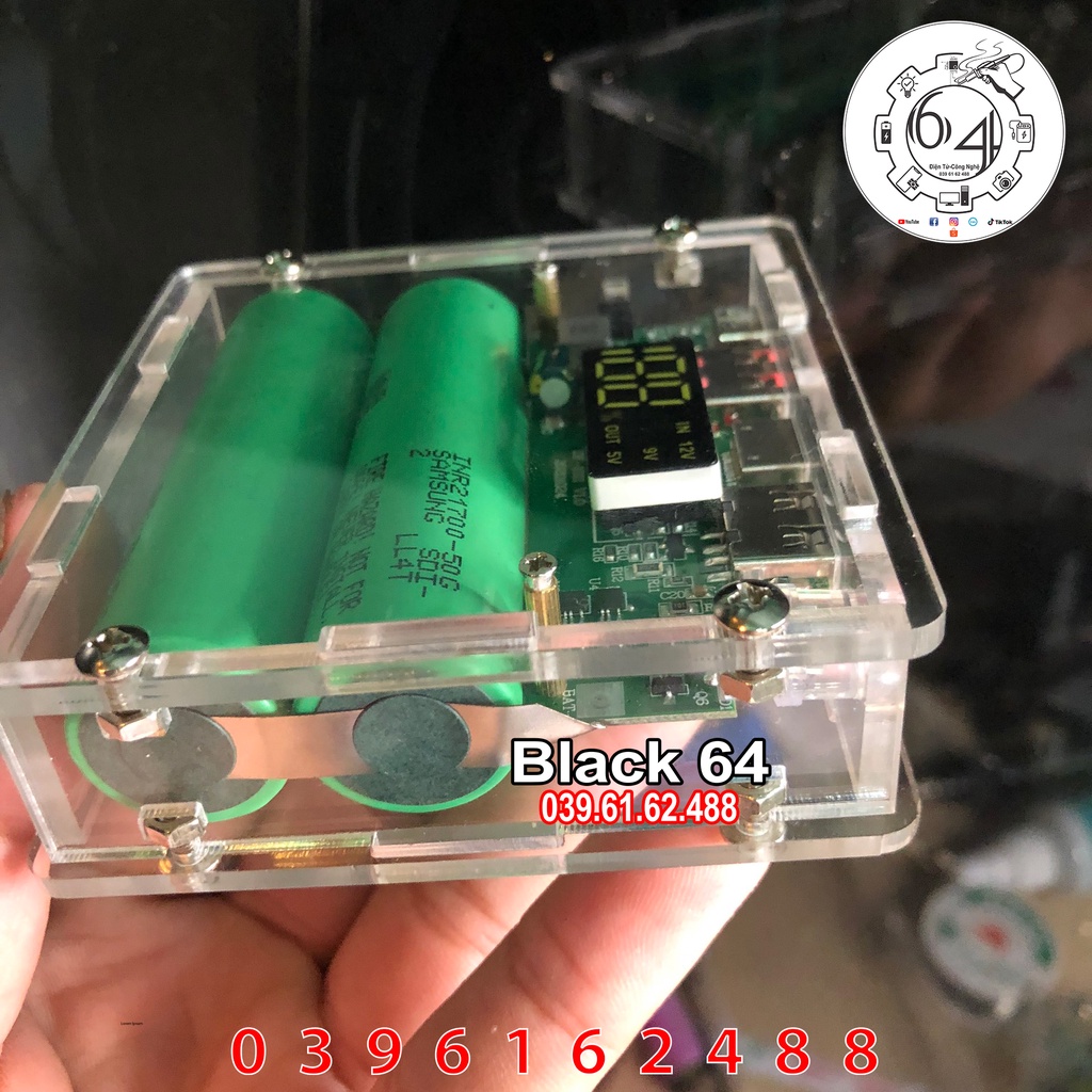 Sạc dự phòng 10.000 mah mica trong suốt siêu ngầu, sạc nhanh QC 3.0 18W
