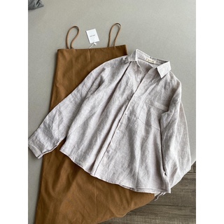 Shu shi - sơ mi linen tưng ghi xước