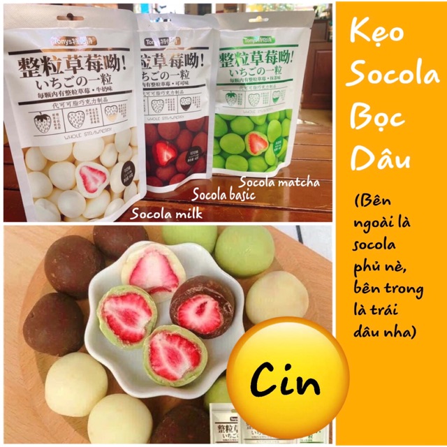 KẸO SOCOLA BỌC DÂU TÂY SẤY