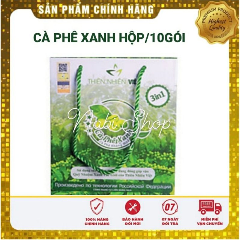 Cà phê Xanh.Cà phê Giảm Cân Kháng mỡ Thiên Nhiên Việt. hộp 10 gói. | BigBuy360 - bigbuy360.vn