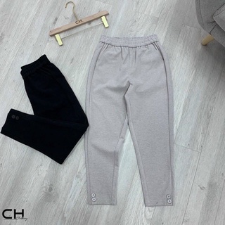 Quần Baggy Dạ Nữ phối 2 cúc