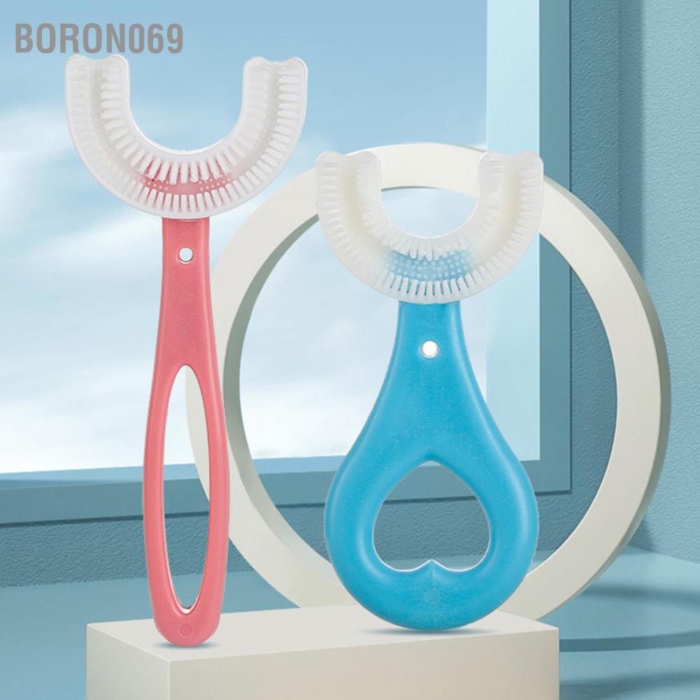 Bàn Chải Đánh Răng Silicon Mềm 360 Độ Cho Bé° Bàn Chải Đánh Răng Hình Chữ U Làm Sạch Răng Miệng Cho Bé Từ 2 Đến 12 Tuổi