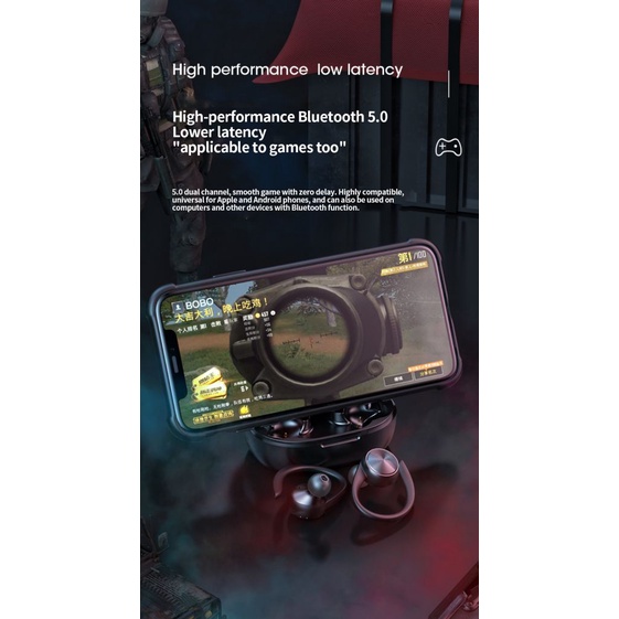 Thể thao Bluetooth-Tương Thích Tai Nghe Không Dây với Mic IPX5 Không Thấm Nước Móc Tai Bluetooth Tai Nghe Tai Nghe Hifi Stereo Âm Nhạc Earbuds cho Điện Thoại 『 rccu 』