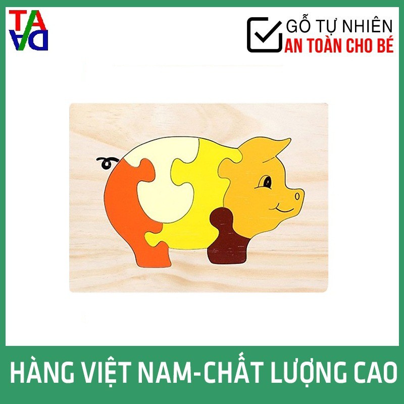 Đồ Chơi Gỗ VNXK Hợp Chuẩn, An Toàn Cho Bé - Tranh Ghép Hình Con Vật