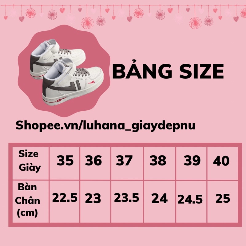 giày thể thao cao cổ nữ thời trang ulzzang,giày sneaker Luhana sẵn hàng | BigBuy360 - bigbuy360.vn