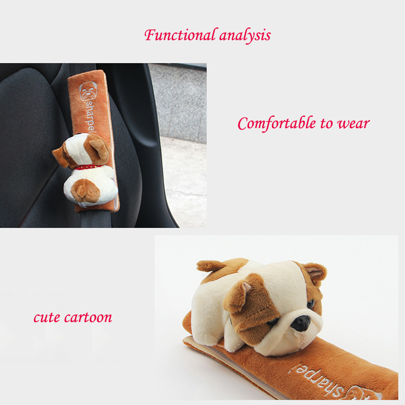 Vỏ bọc dây đai an toàn xe hơi đệm vai trang trí thú nhồi bông hoạt hình xinh xắn dành cho bé