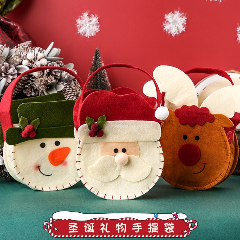 Túi đựng quà giáng sinh hình chiếc tất táo dễ thương