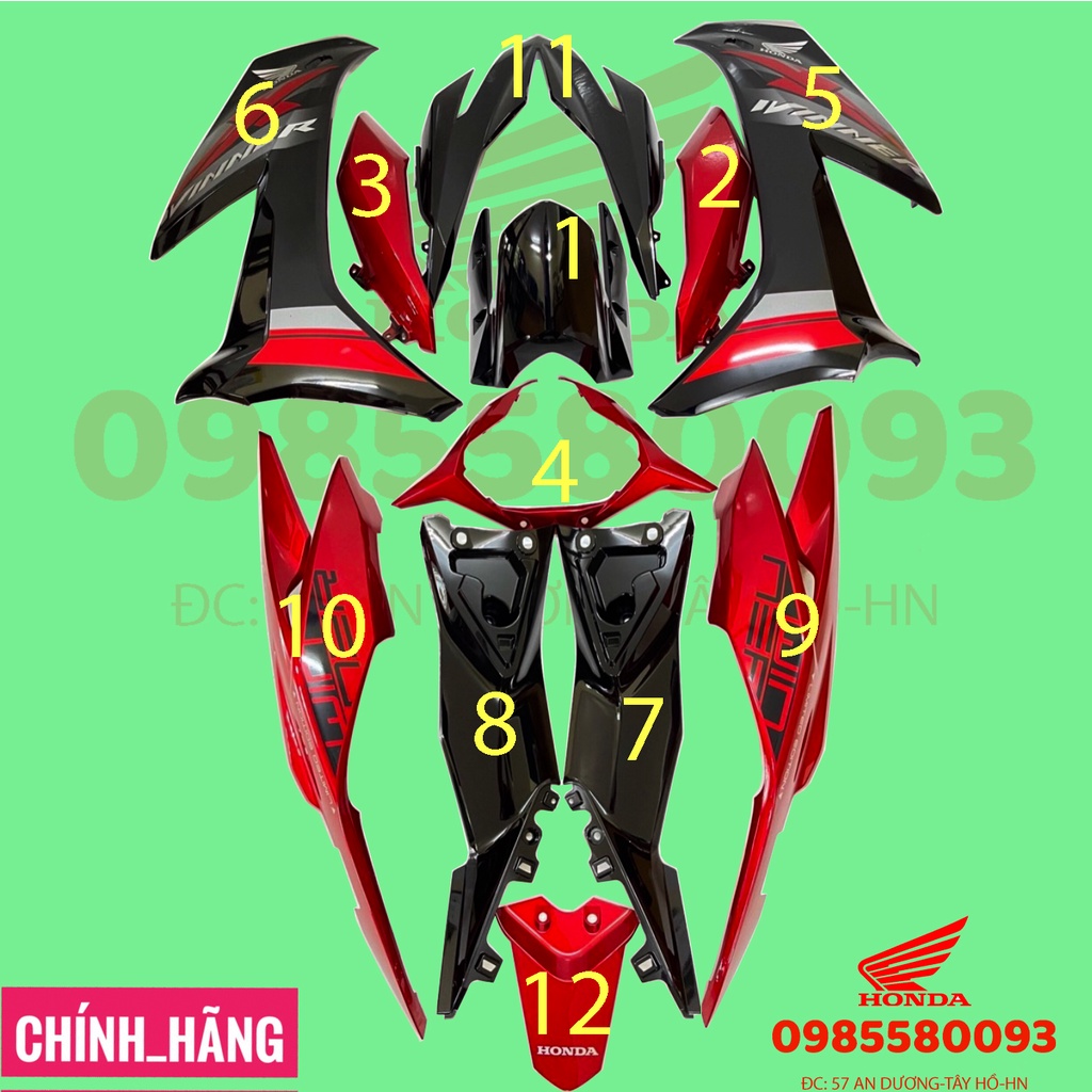 Dàn áo Winner X phiên bản Giới hạn Limited 2021 bán lẻ từng chi tiết
