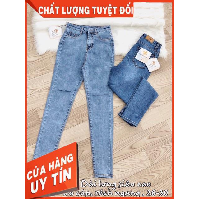 QUẦN SKINNY JEANS LƯNG CAO RÁCH CẮT- hình thật ảnh bìa | BigBuy360 - bigbuy360.vn