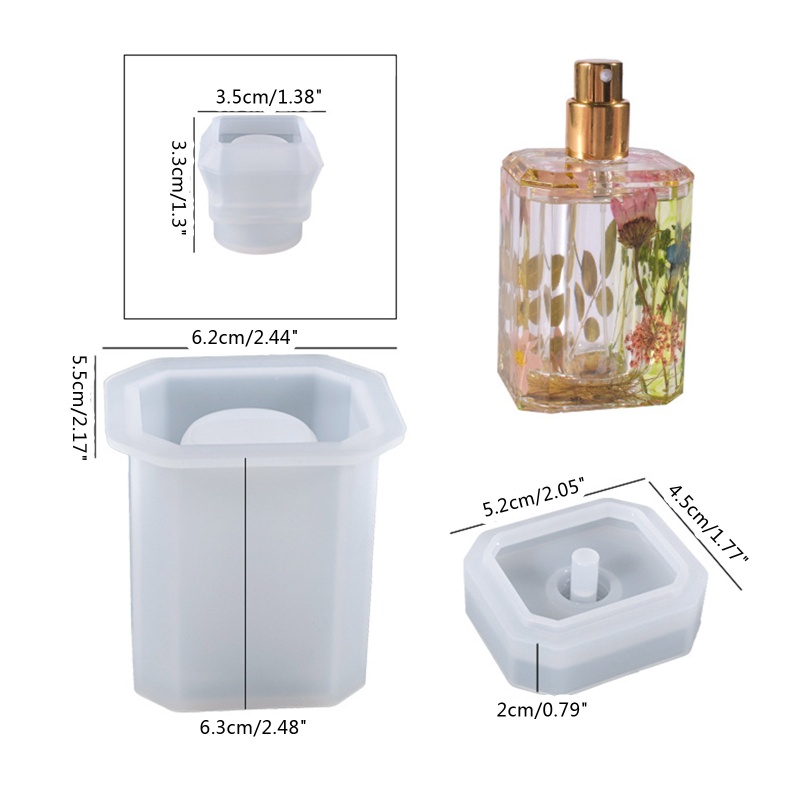 Khuôn Silicone Làm Chai Nhựa Resin Epoxy Có Nắp Đậy Tiện Dụng