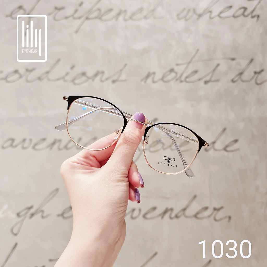 Gọng kính nữ kim loại Lilyeyewear mắt tròn thanh mảnh nhẹ nhàng màu sắc thời trang 1030 | BigBuy360 - bigbuy360.vn