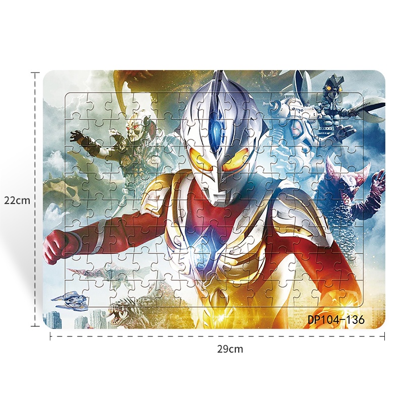 Bộ Đồ Chơi Xếp Hình Ultraman 3 + Gồm 104 Mảnh Ghép Đáy Giáo Dục Sớm Cho Bé