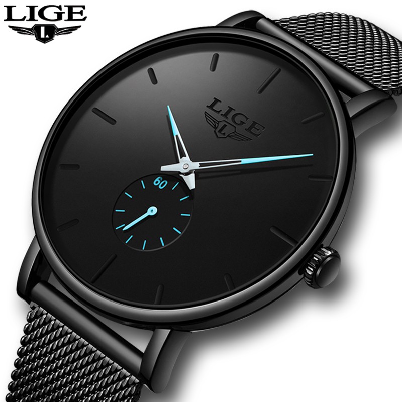 Đồng hồ nam LIGE 9915 Quartz Chạy Kim Chất Liệu Thép Không Gỉ Chống Thấm Nước