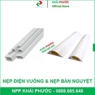 NẸP VUÔNG 1P5 2P 2P5 3P 4P 5P 10mm 15mm 20mm 25mm 30mm 40mm 50mm BÁN NGUYỆT NHỰA ĐI DÂY ĐIỆN NỔI SÀN TƯỜNG CÓ KEO DÁN