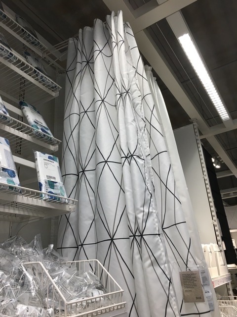 IKEA Rèm phòng tắm FOLJAREN vải polyester siêu dày (tặng móc rèm nhựa)