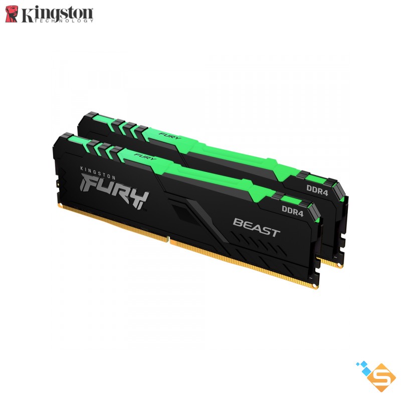 RAM PC Kingston HyperX Fury Beast RGB 32GB 16GB 3200MHz DDR4 (Kit of 2) - KF432C16RBAK2/16 - Bảo Hành Chính Hãng 3 Năm
