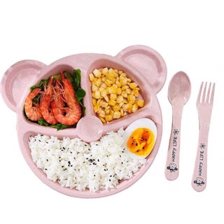 Khay ăn dặm lúa mạch hình gấu