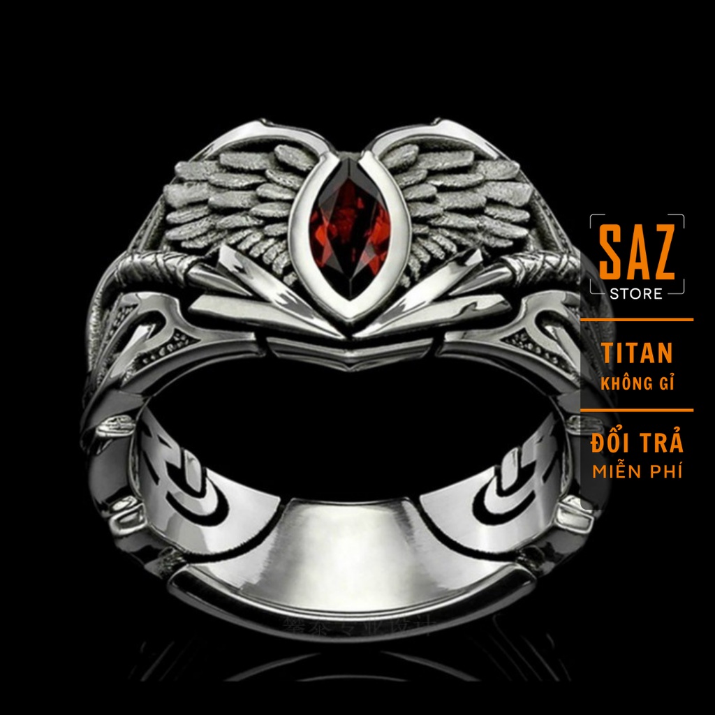 Nhẫn nam nữ tròn unisex SAZ màu bạc thời trang chất Titan đẹp đơn giản không gỉ - Nhẫn Hoit