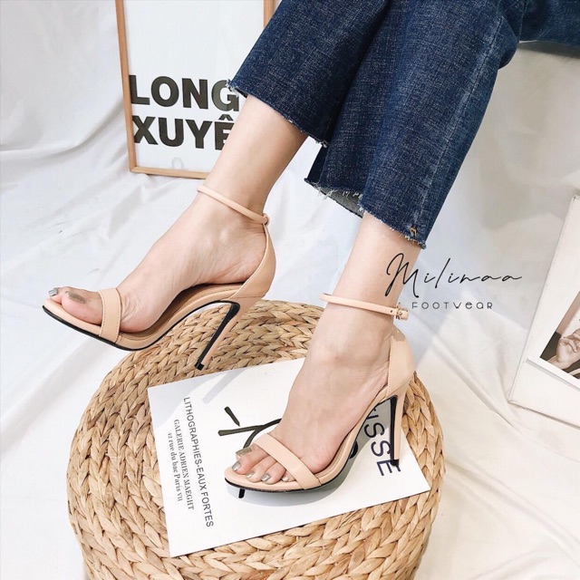 CAO GÓT NỮ GÓT NHỌN BÍT GÓT QUAI NGANG MÃNH Giày dép xinh Mys