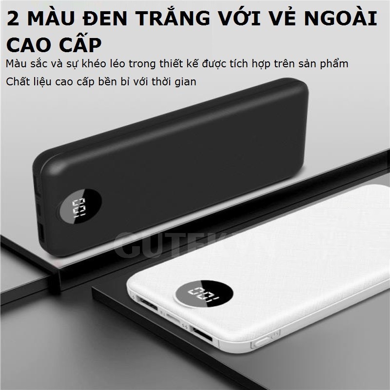 Pin Sạc dự phòng 10000mah 2 cổng usb sạc nhanh thông minh 2.1a – Gutek Q7117