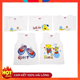 Combo 5 Áo ba lỗ trắng in Nanio