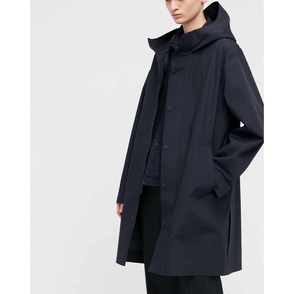 Áo Khoác Dáng dài U/\/iql() Blocktech hooded coat. Đẹp và chất.. Đi mưa ngon lành.