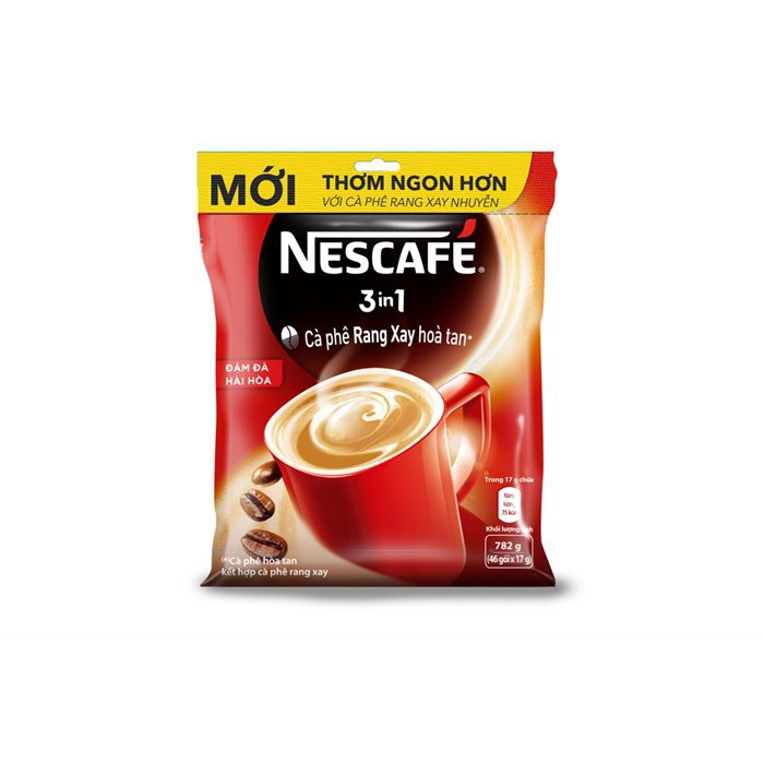 [Mã 66FMCGSALE hoàn 8% đơn 500K] Túi 46 Gói Nescafé Đậm Đà Hài Hòa (17g) date mới