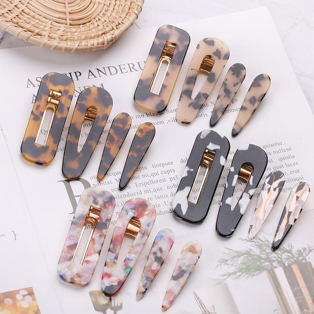 Set 4 Kẹp Tóc Hình Chữ Nhật Rỗng Thời Trang Cho Nữ