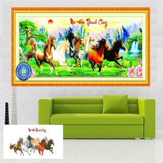 Tranh mã đáo thành công tranh đính đá mã đáo thành công 110*48cm