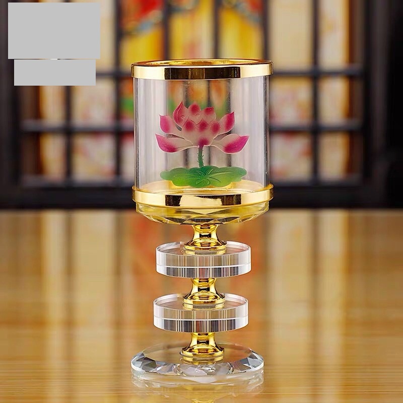 Chân nến hoa sen thủy tinh - Văn phòng phẩm Nhơn Phát