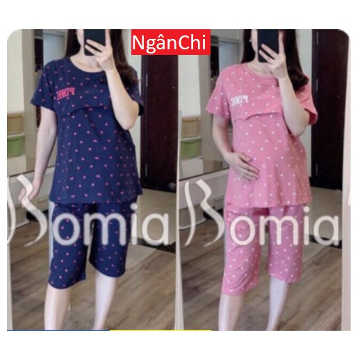 BỘ PINK LỬNG BẦU VÀ SAU SINH HÀNG CAO CẤP QUẦN CÓ CHUN CHỈNH BỤNG CÓ VÉN NGỰC CHO BÉ BÚ