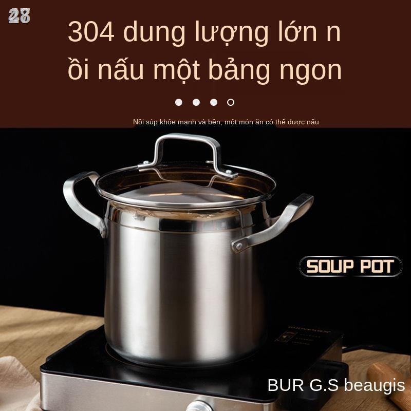 △28Nồi nấu phở cao cấp bằng inox 304 dày dặn và bếp gas công suất lớn dùng để ăn thông thường hấp gà hầm nguyên con