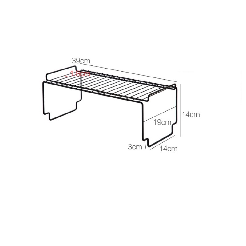 Kệ gác tủ bếp bằng sắt sơn tĩnh điện 39x19x14cm